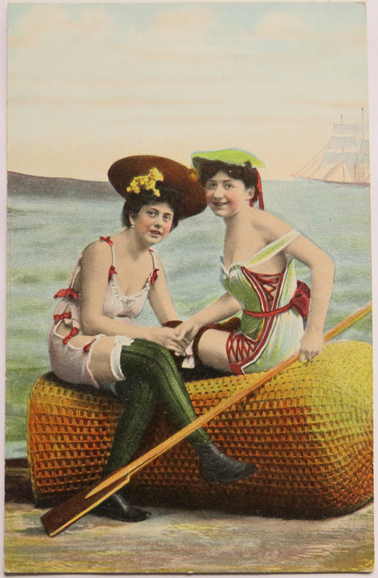 Vintage Postcard of Bathing Beauties at the Seaside image 1
