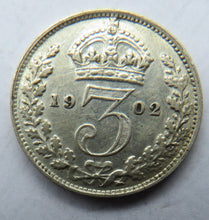 Load image into Gallery viewer, 1902 King Edward VII Silver Threepence Coin - Great Britain
