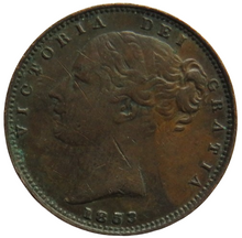 Load image into Gallery viewer, 1853 Queen Victoria Young Head Farthing Coin - Great Britain
