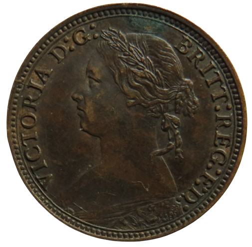 1878 Queen Victoria Farthing Coin - Great Britain