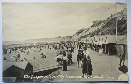Vintage Postcard of The Bungalows, West Cliff Promenade, Bournemouth