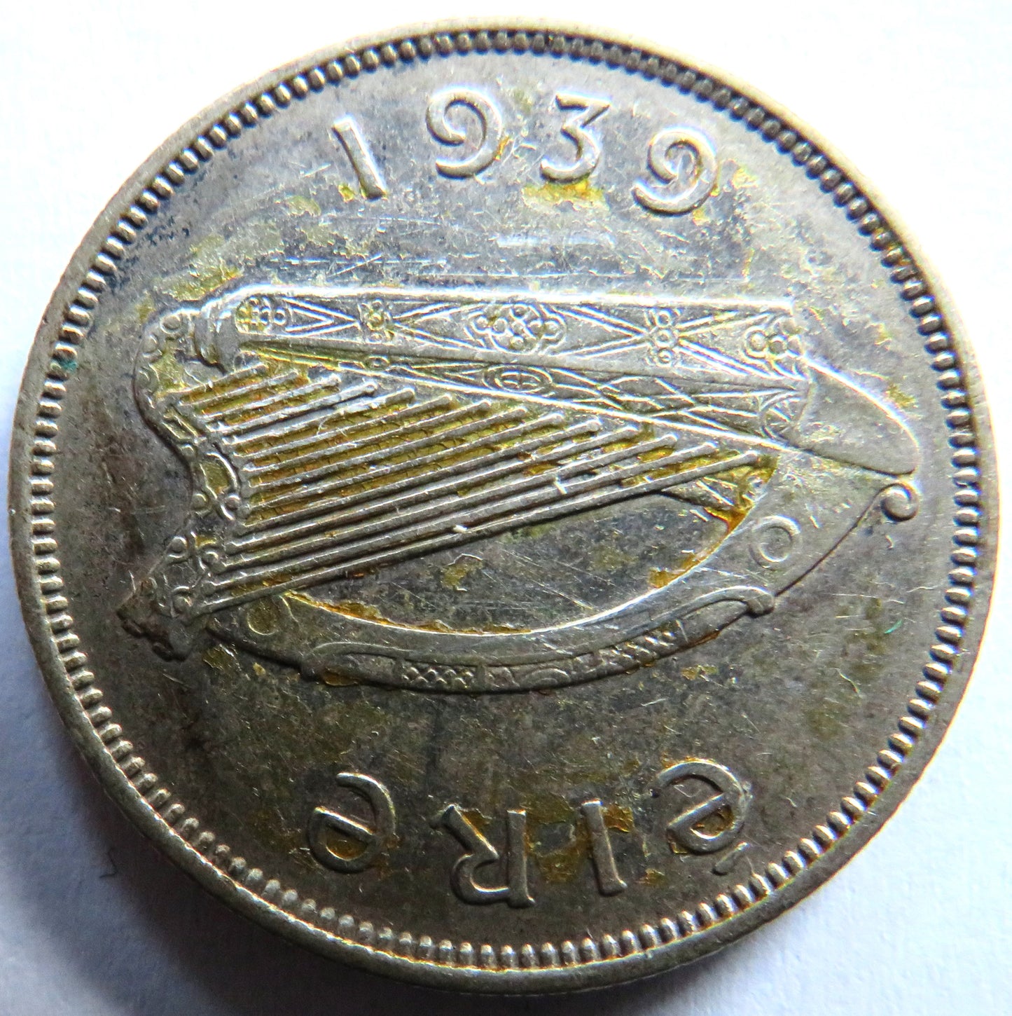 1939 Ireland Eire Silver Florin / 2 Shillings Coin
