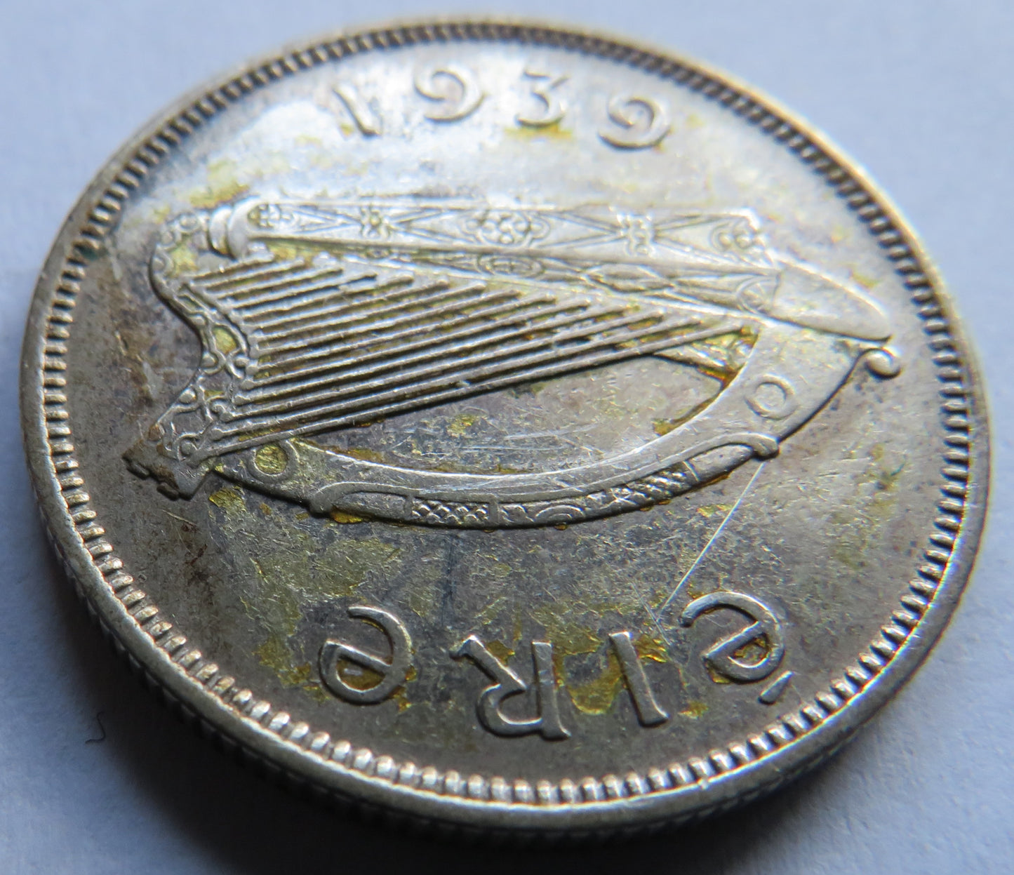 1939 Ireland Eire Silver Florin / 2 Shillings Coin