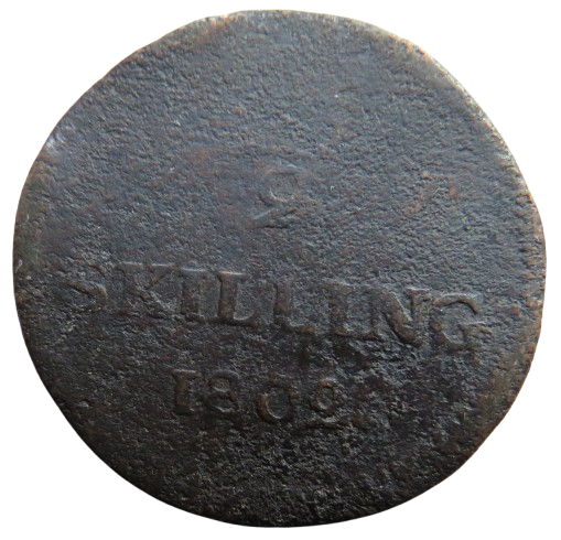 1802 Sweden 1/2 Skilling Coin
