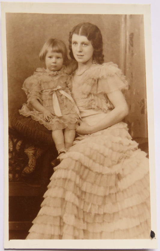 Vintage Postcard of Mother and Daughter Portrait image 1
