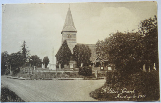 Vintage Postcard of St. Peters Church, Newdigate 1921