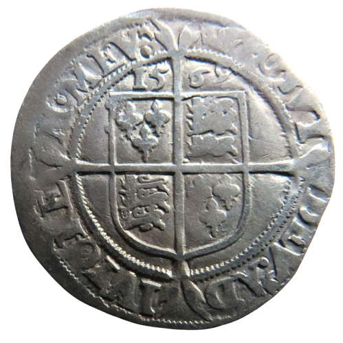 1569 Queen Elizabeth I Hammered Silver Sixpence Coin - England