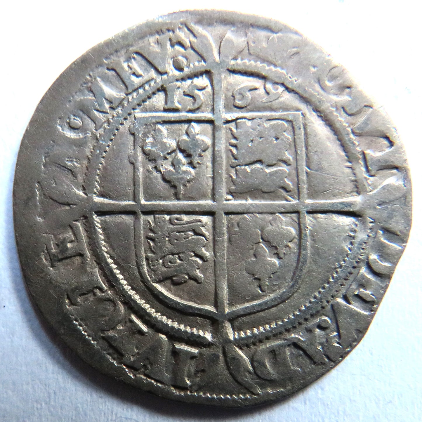1569 Queen Elizabeth I Hammered Silver Sixpence Coin - England