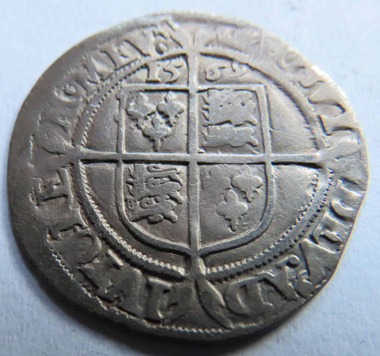 1569 Queen Elizabeth I Hammered Silver Sixpence Coin - England