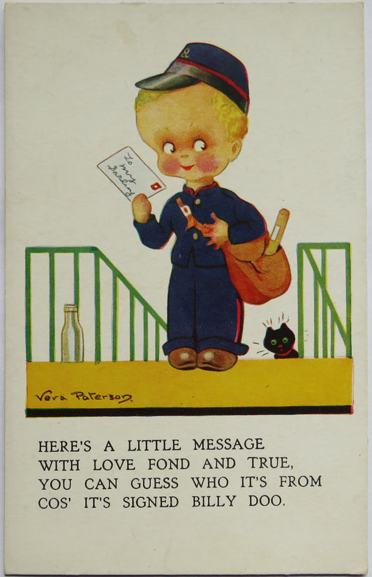Vintage Postcard of Vera Paterson Postcard, Postman image 1