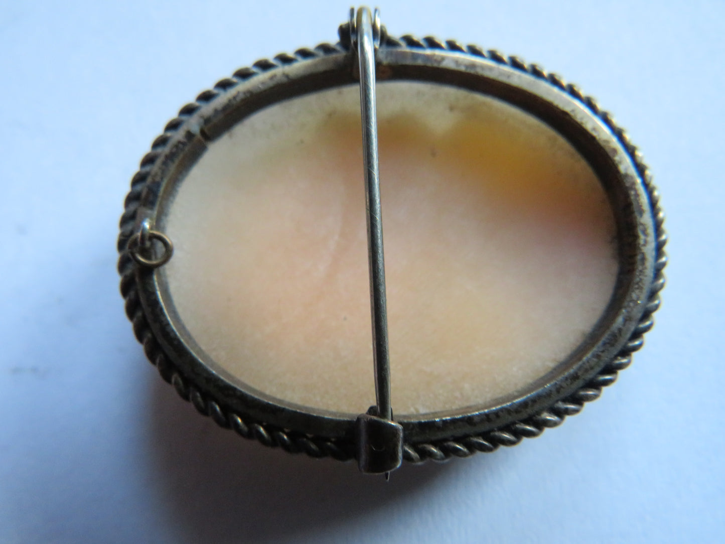 Vintage Silver & Cameo Ladies Brooch