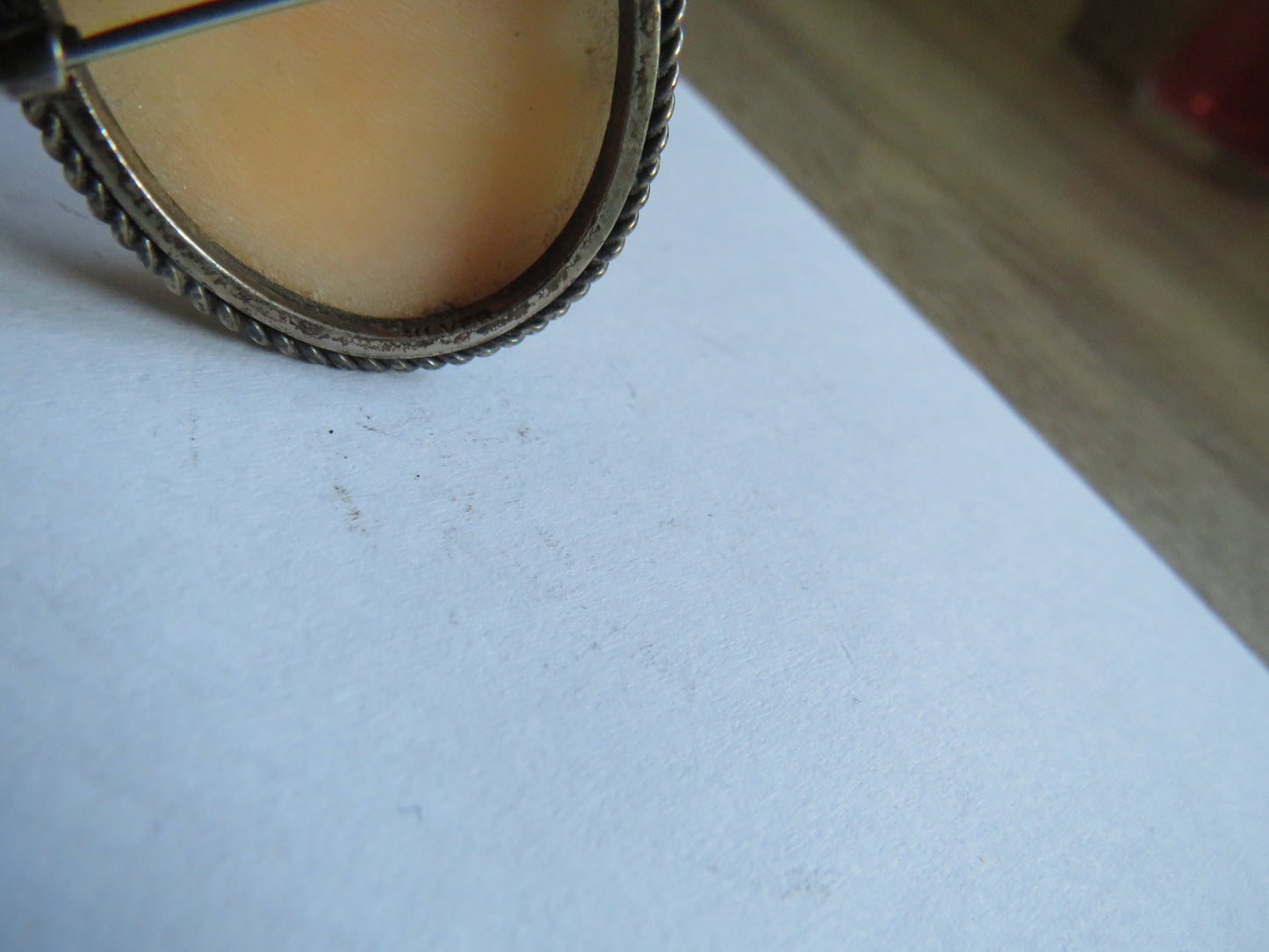 Vintage Silver & Cameo Ladies Brooch