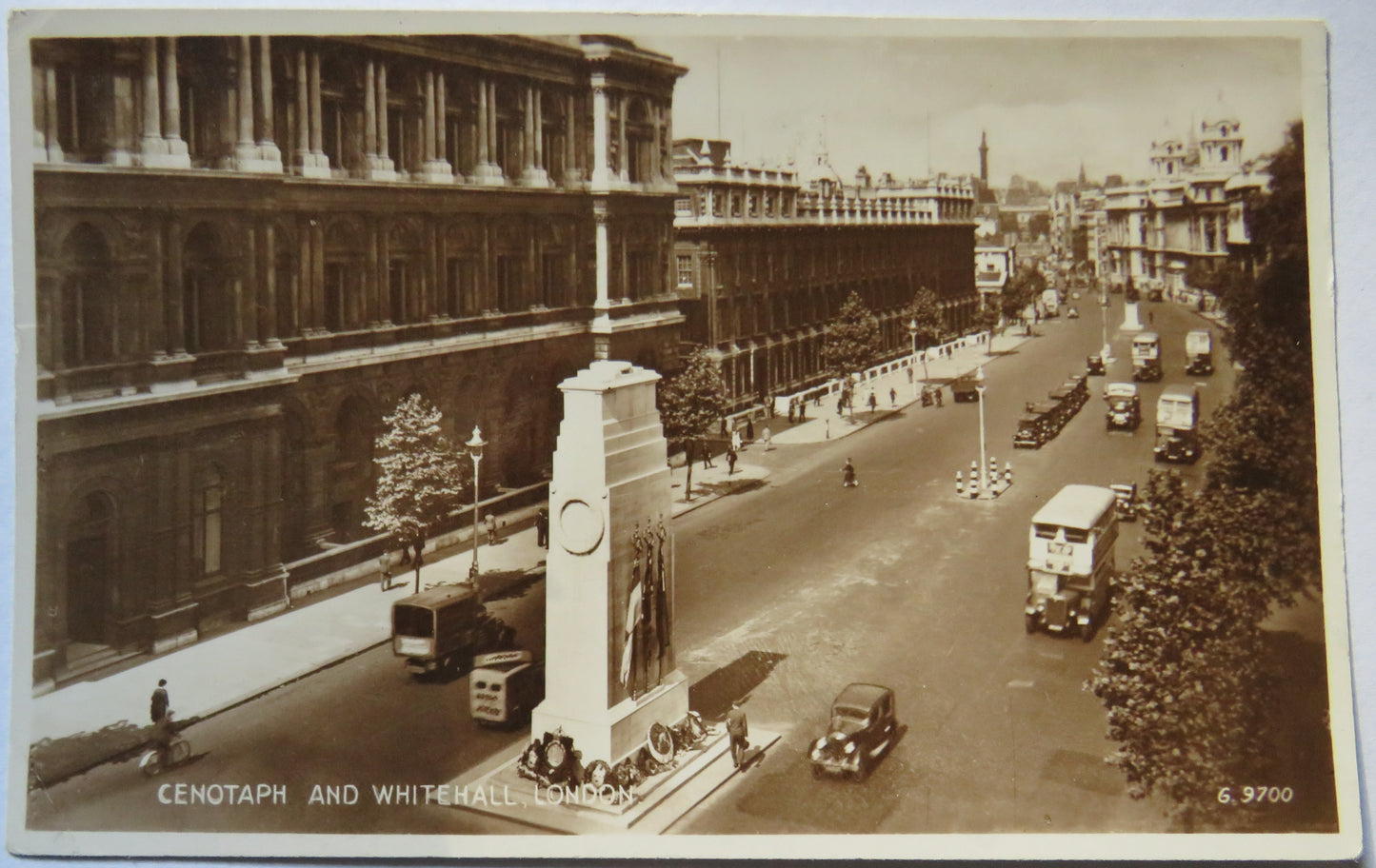 Vintage Postcard of Cenotaph and Whitehall, London 1951