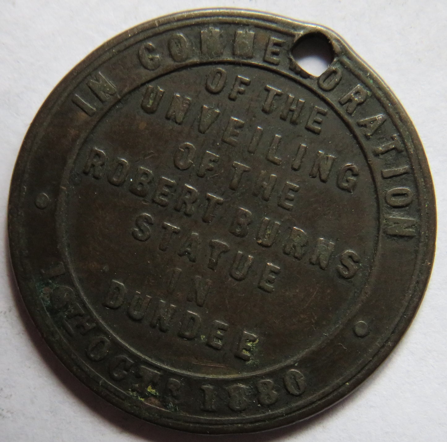 1880 Robert Burns Statue Unveiling Dundee Commemorative Medal