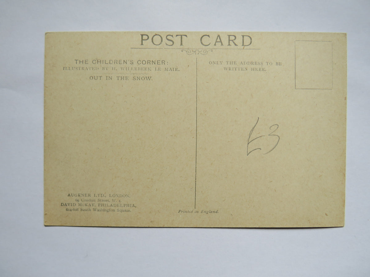 Vintage Postcard of Out in the Snow, H. Willebeek Le Mair
