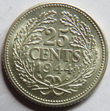 Load image into Gallery viewer, 1944-P Netherlands Silver 25 Cents Coin In High Grade
