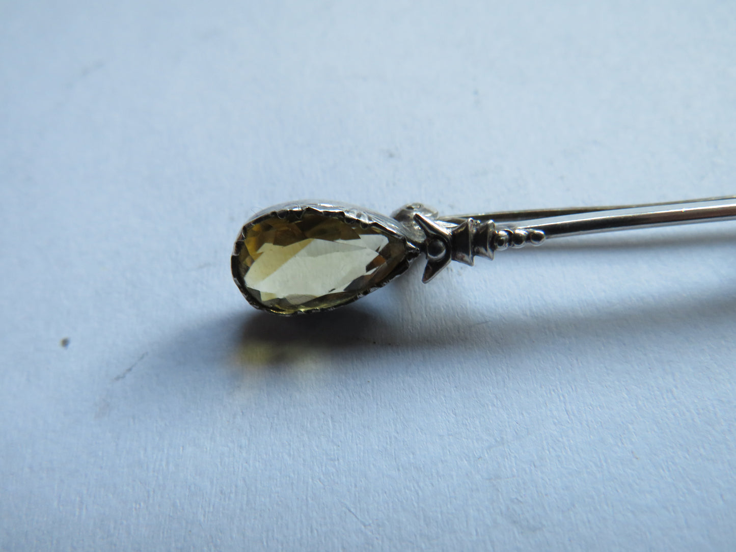 Nice Vintage Silver & Citrine Brooch