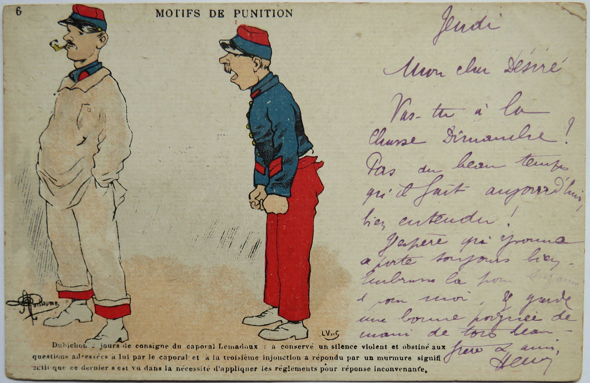Vintage Postcard of Motifs De Punition- Guillaume, 1905