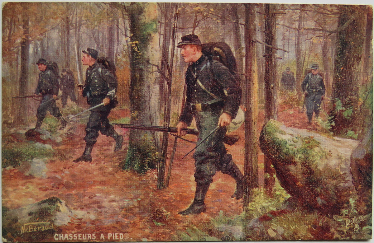 Vintage Postcard of Chasseurs A Pied, "Tuck"
