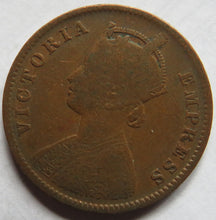 Load image into Gallery viewer, 1885 Queen Victoria India 1/4 Quarter Anna Coin
