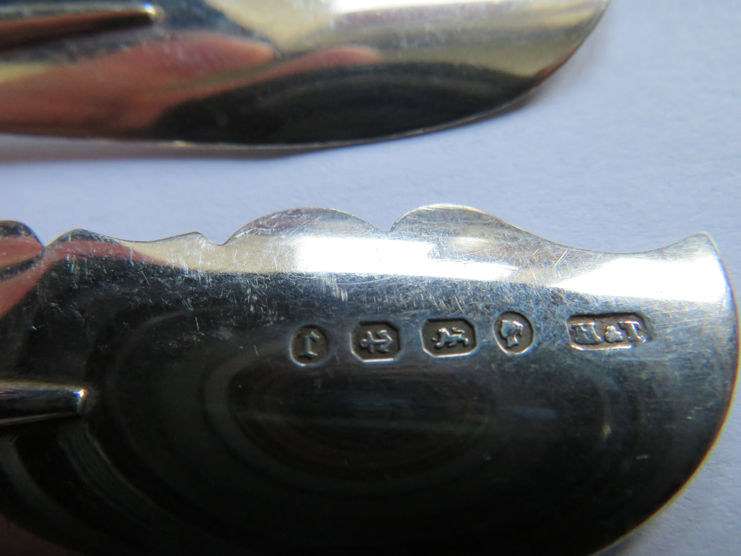 Antique Pair of Butter Knifes Hallmarked Birmingham 1891 Mother of Pearl Handles