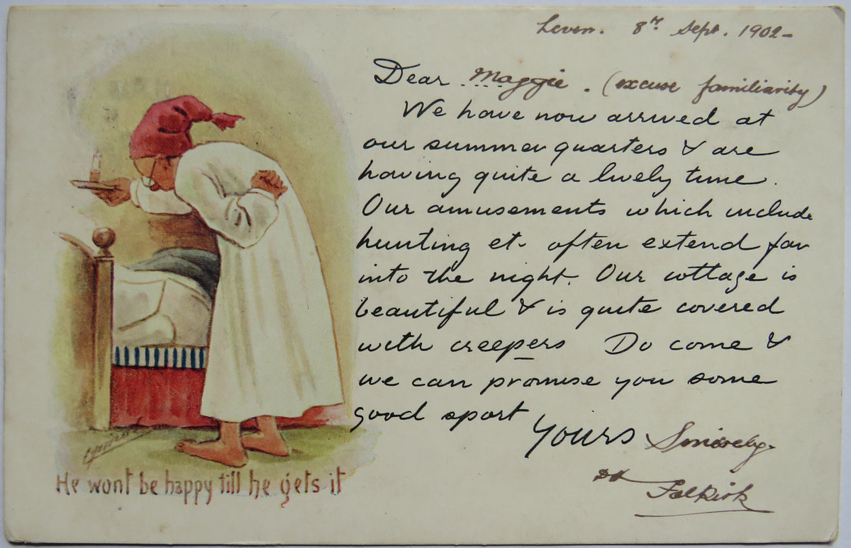 Vintage Postcard of "He Won't Be Happy Till He Gets It", 1902