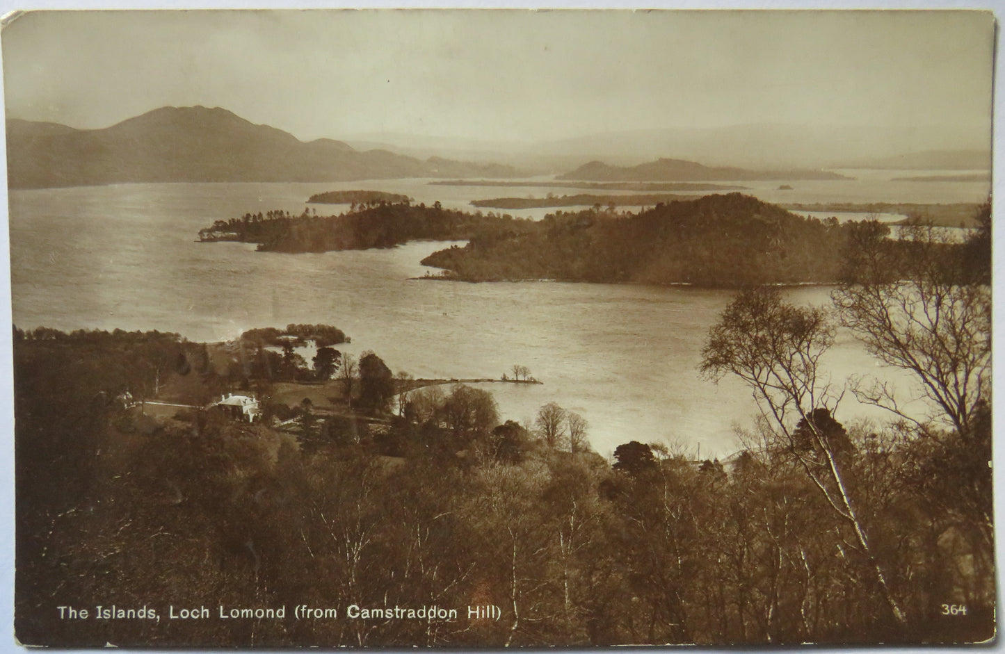 Vintage Postcard of The Islands, Loch Lomond (from Camstraddon Hill)