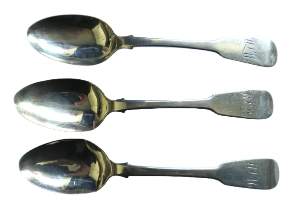 3 Antique Sterling Silver Spoons Hallmarked Edinburgh 1838