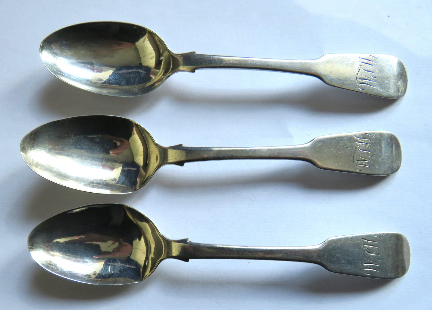 3 Antique Sterling Silver Spoons Hallmarked Edinburgh 1838