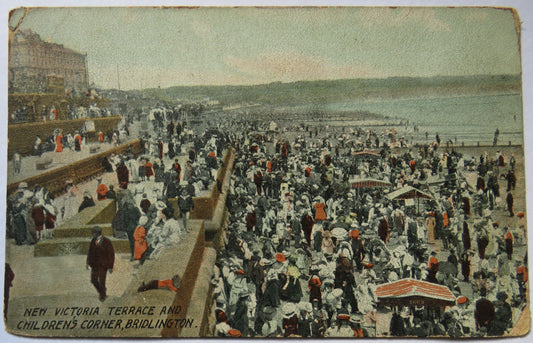 Vintage Postcard of New Victoria Terrace and Children's Corner, Bridlington