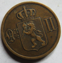 Load image into Gallery viewer, 1889 Norway 2 Ore Coin
