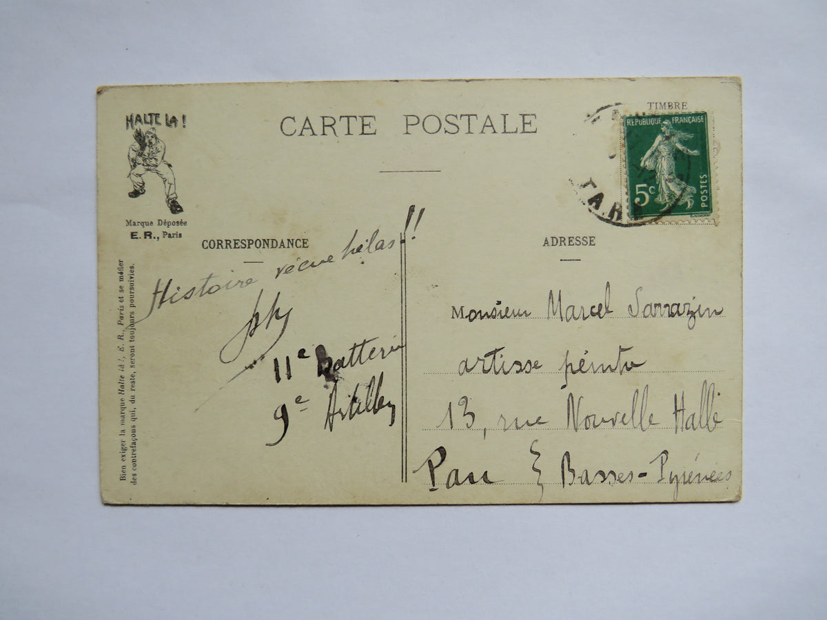 Vintage Postcard of L'Arrivee Des 20 Ans, A la Caserne, E.R. Paris
