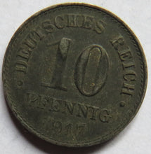 Load image into Gallery viewer, 1917-A Germany 10 Pfennig Coin
