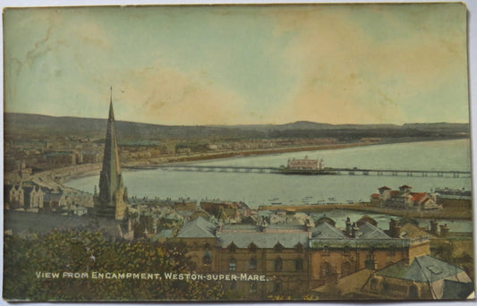 Vintage Postcard of Views from Encampment, Weston-Super-Mare