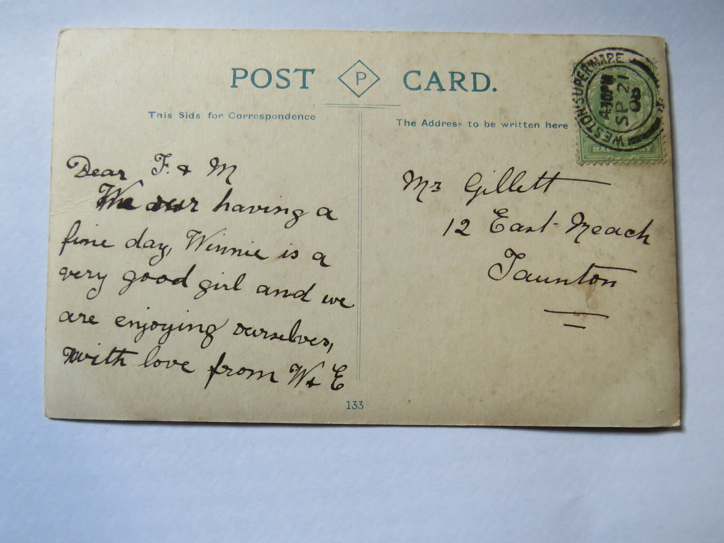 Vintage Postcard of Views from Encampment, Weston-Super-Mare