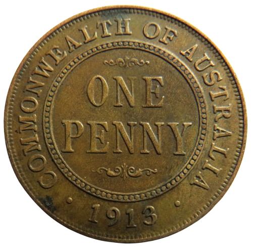 1913 King George V Australia One Penny Coin