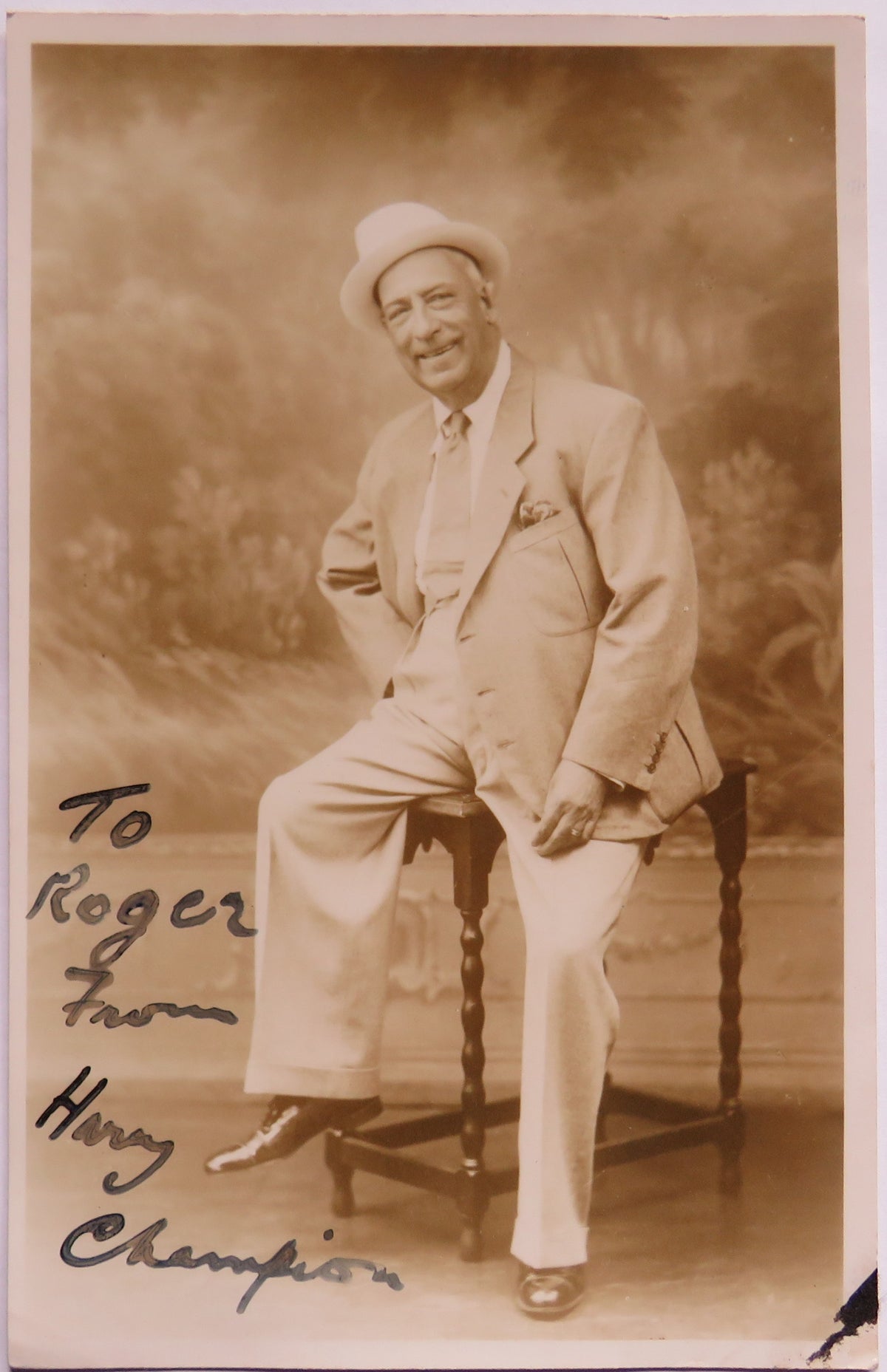 Vintage Postcard of Harry Champion, Signed postcard