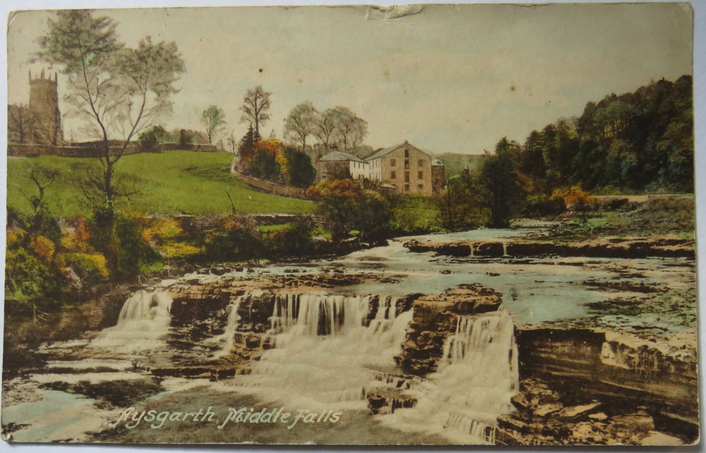 Vintage Postcard of Aysgarth, Middle Falls 1924