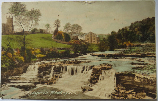 Vintage Postcard of Aysgarth, Middle Falls 1924