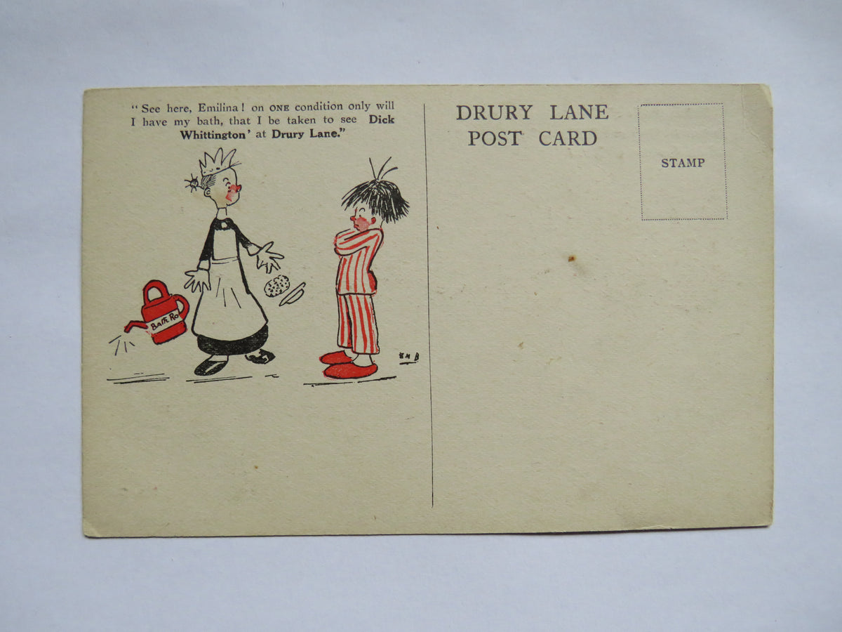 Vintage Postcard of Prince Pedro of Phantasia offers a large fortune to Dick and "Mouser" if they will rid his dominion of Rats! No. 6 - Drury Lane Post Card