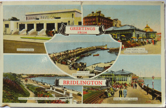 Vintage Postcard of Greetings From Bridlington 1939