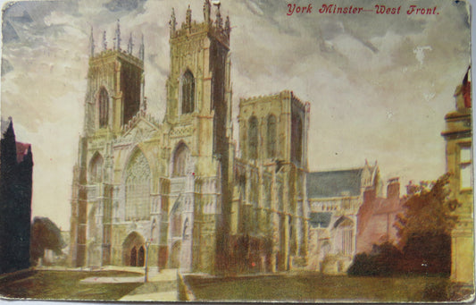 Vintage Postcard of York Minster - West Front 1905