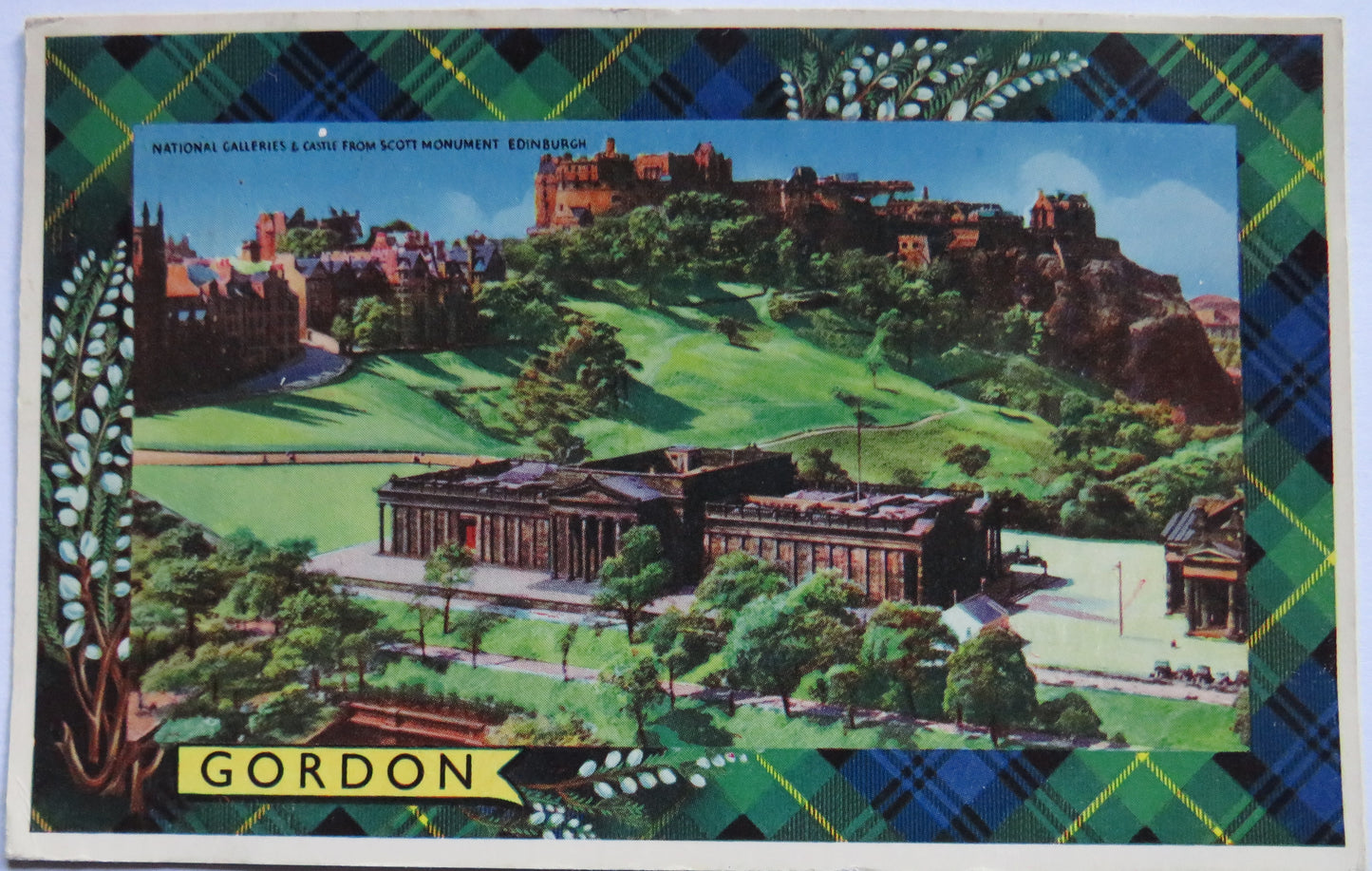Vintage Postcard of National Galleries & Castle, Edinburgh 1962