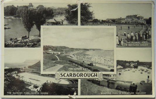 Vintage Postcard of Scarborough, Multiview Postcard 1961