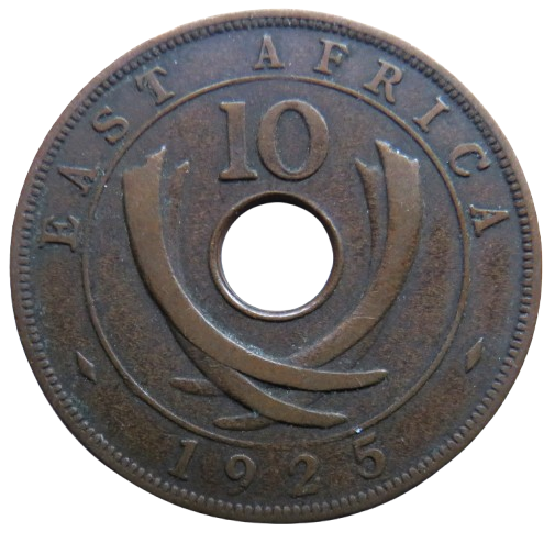 1925 East Africa 10 Cents Coin