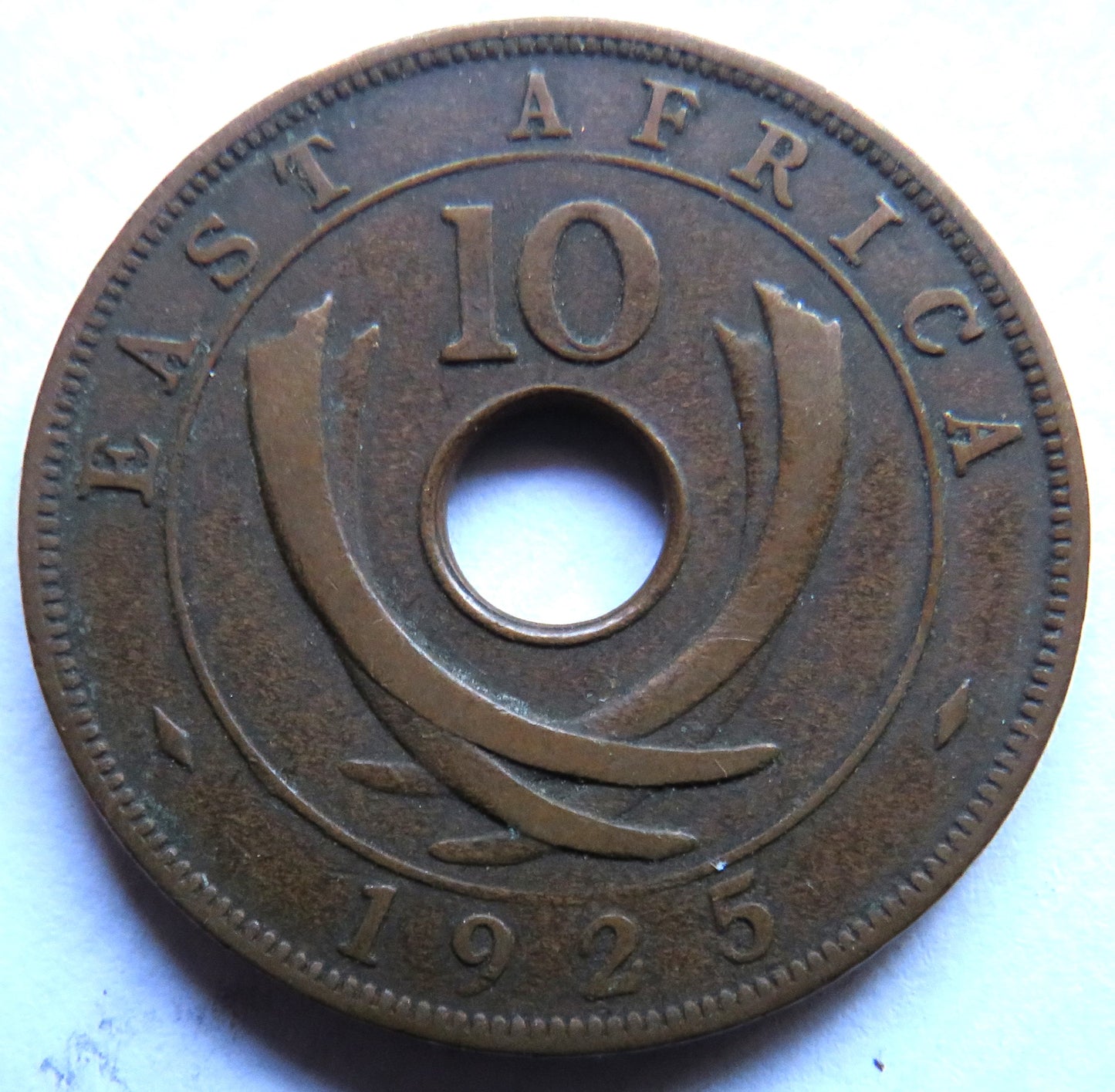 1925 East Africa 10 Cents Coin