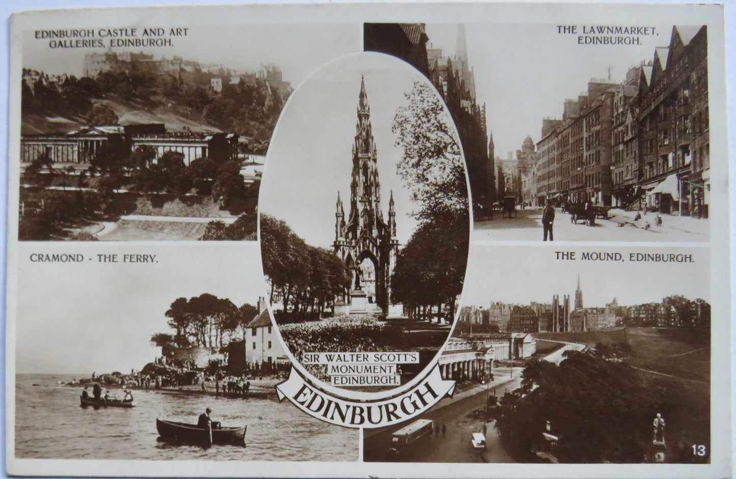 Vintage Multiview Postcard of Edinburgh