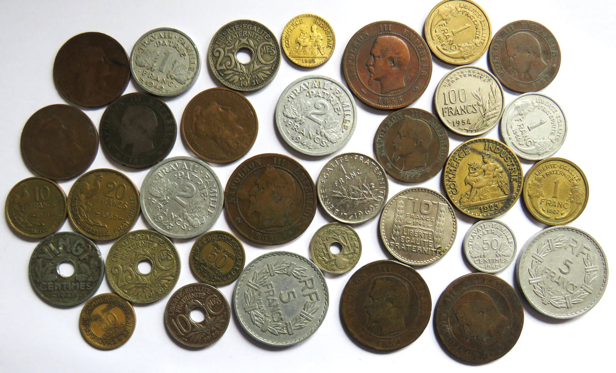 A Good Collection of Old Coins From France 19th-20thC
