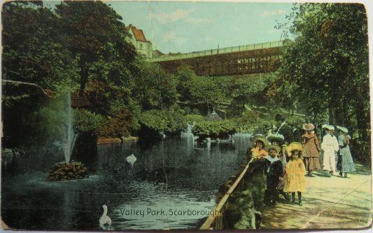 Vintage Postcard of Valley Park, Scarborough 1908