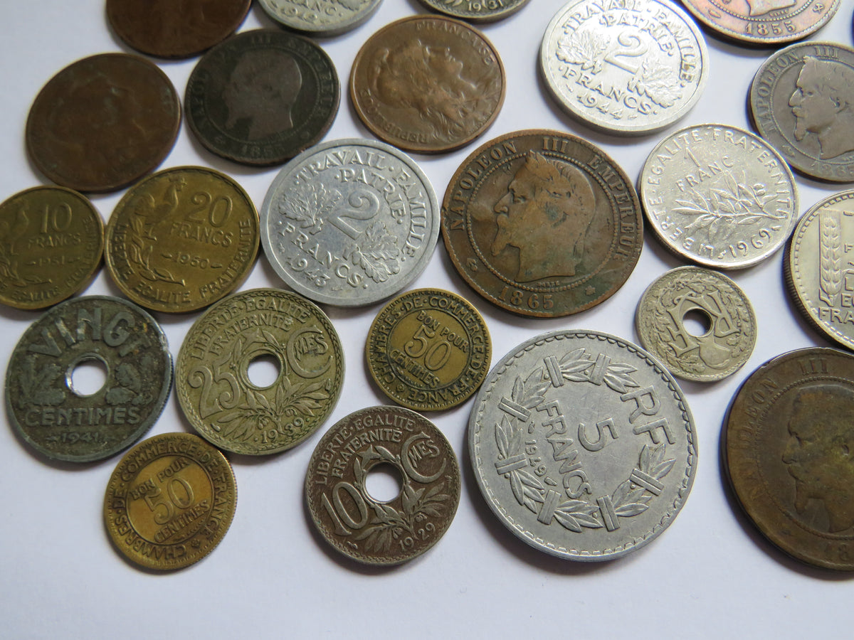 A Good Collection of Old Coins From France 19th-20thC